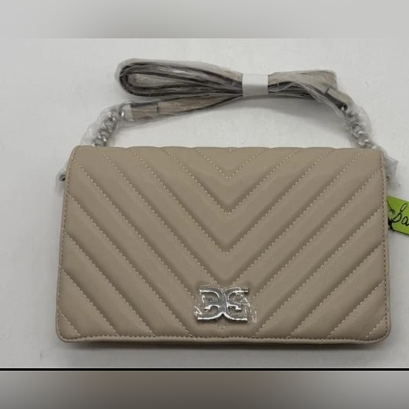 Sam Edelman Handbags - Sam Edelman Rose Flap Quilted Crossbody Bag in Taupe